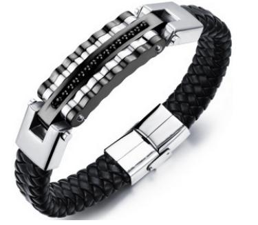 S.steel leather bracelet