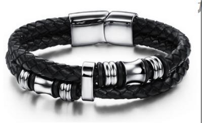 S.steel leather bracelet