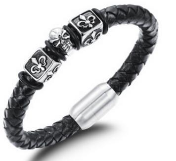 S.steel leather bracelet