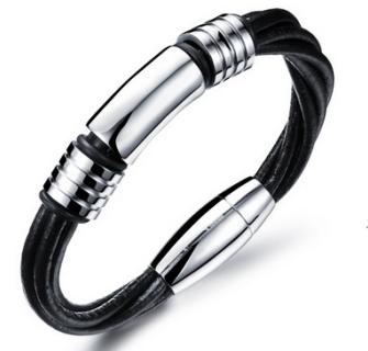 S.steel leather bracelet