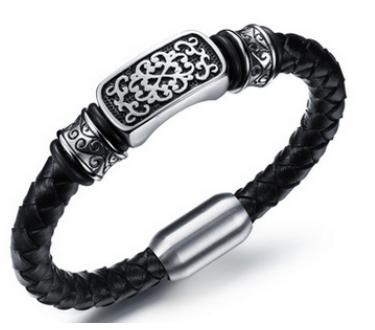 S.steel leather bracelet