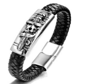 S.steel leather bracelet