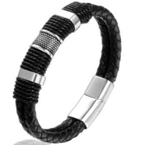 S.steel leather bracelet