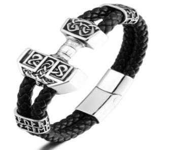 S.steel leather bracelet