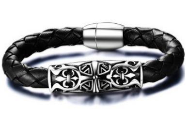 S.steel leather bracelet