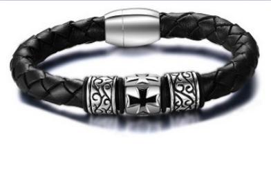 S.steel leather bracelet