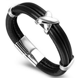 S.steel leather bracelet